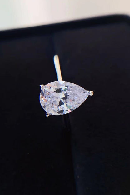 Classic Teardrop 2 Carat Moissanite Ring