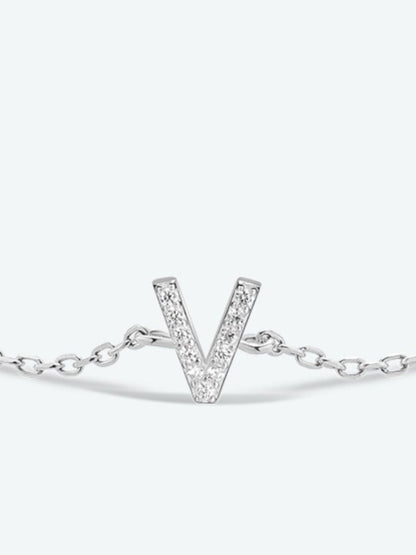 V To Z Zircon 925 Sterling Silver Bracelet