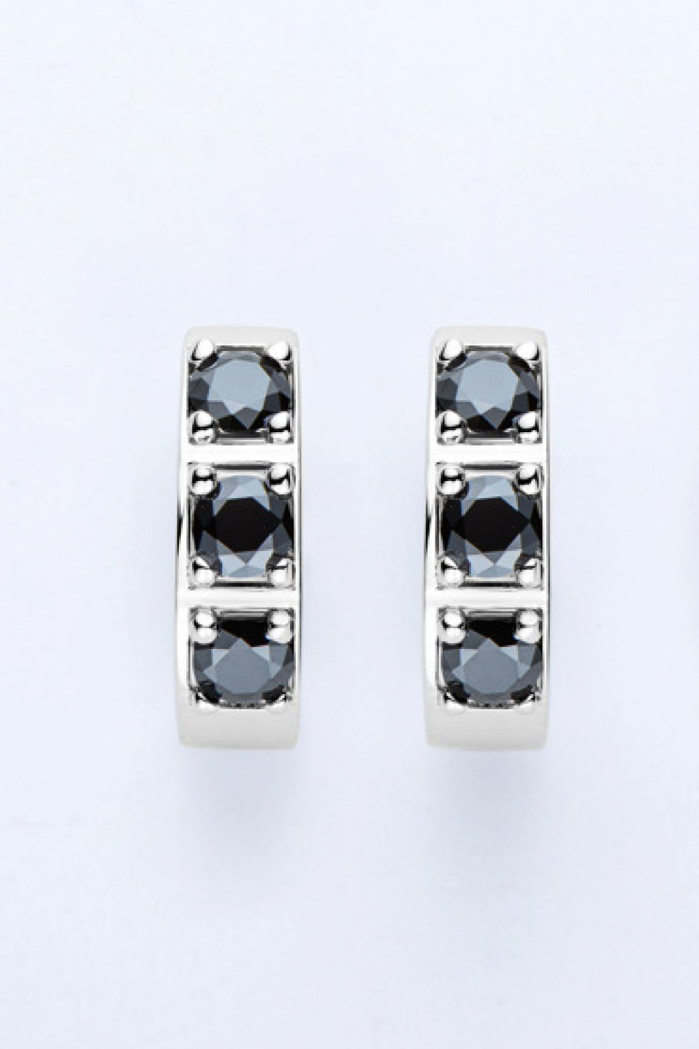 Inlaid Moissanite Huggie Earrings