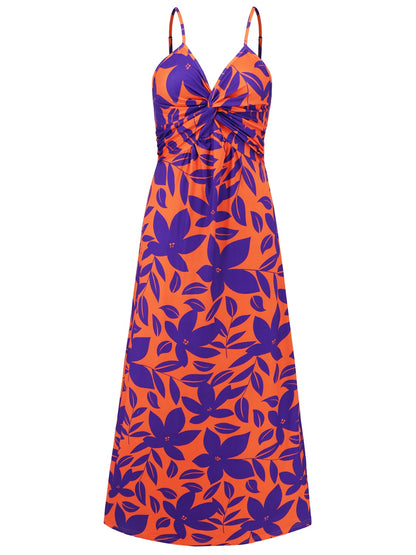 Twisted Printed V-Neck Cami Dress