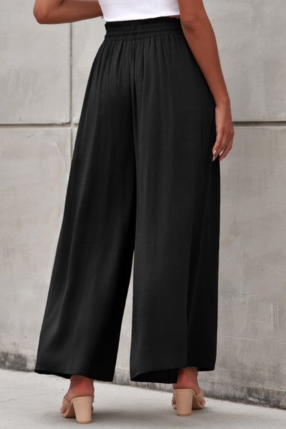 Drawstring Waist Wide Leg Pants