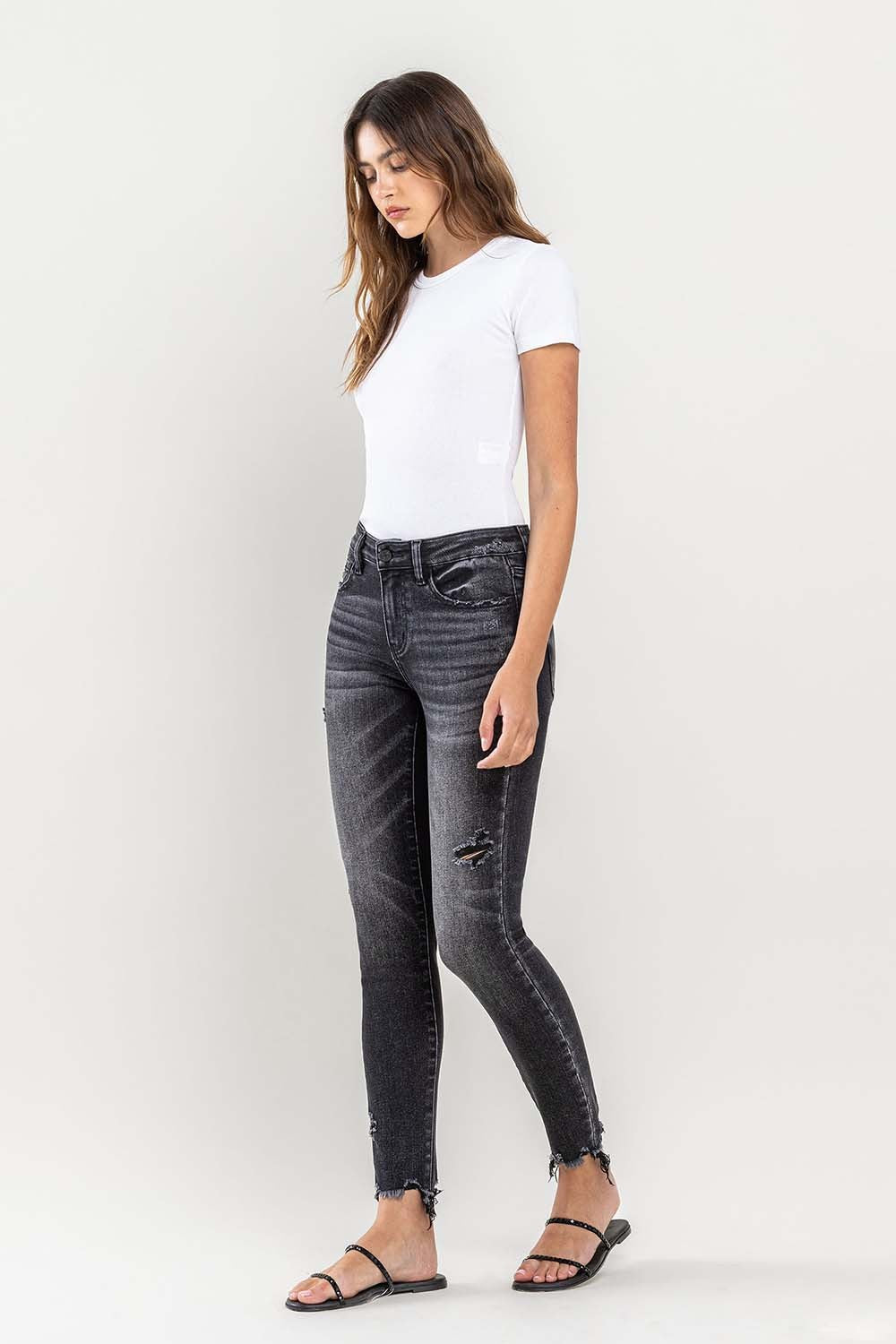 Lovervet Raw Hem Cropped Skinny Jeans