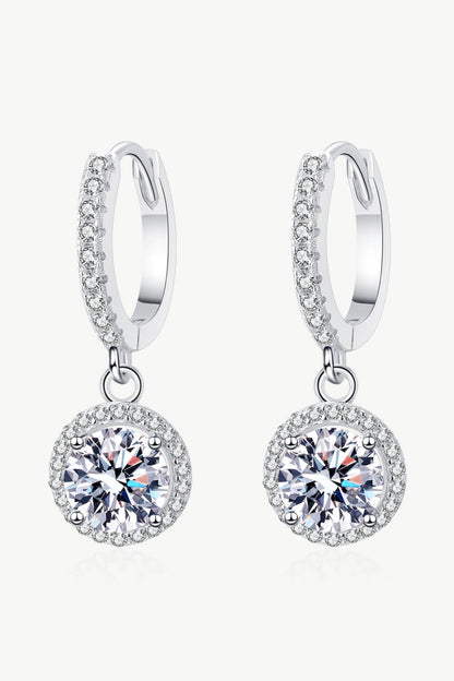 Moissanite Round-Shaped Drop Earrings