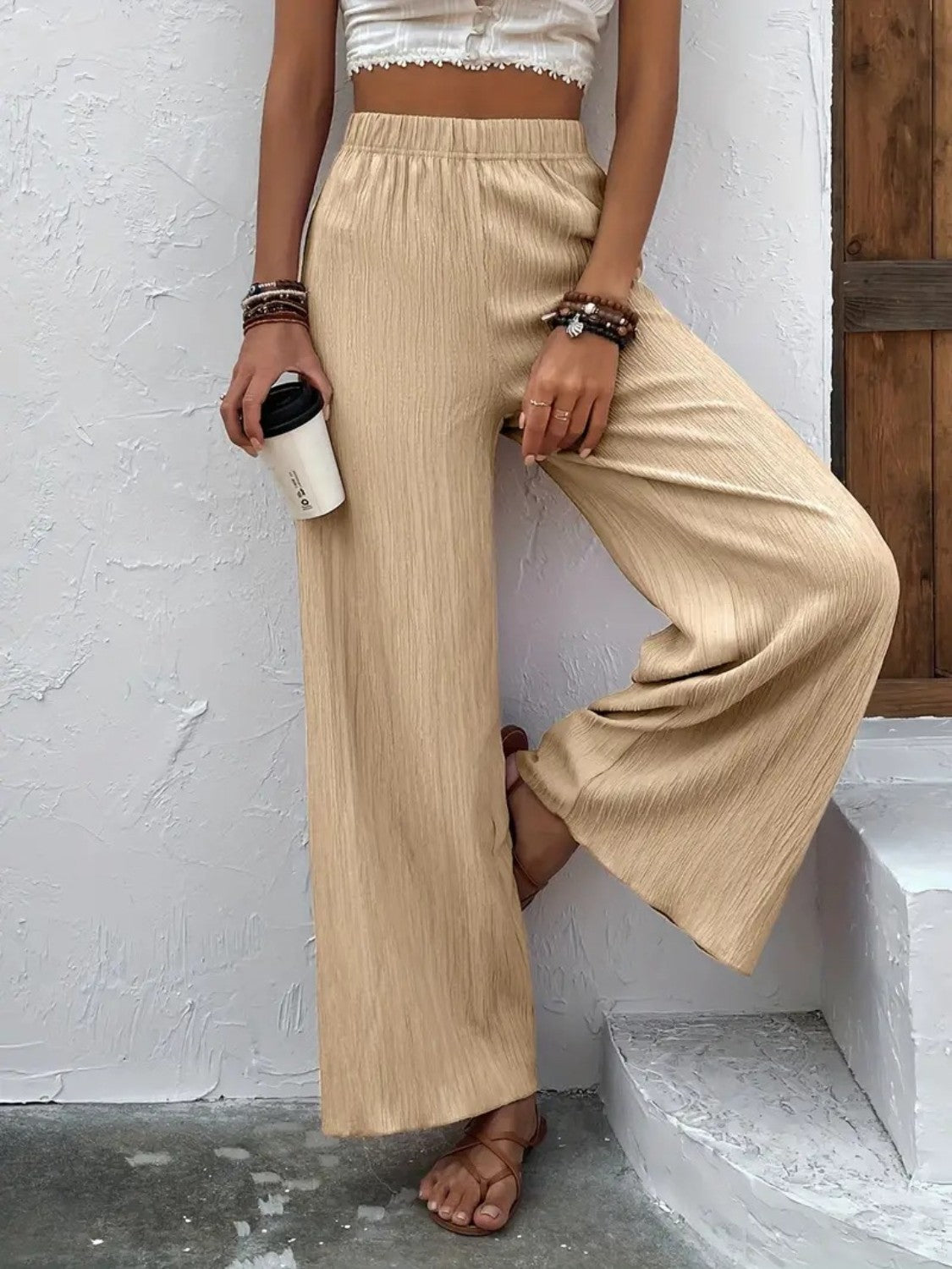 Full Size High Waist Wide Leg Pants