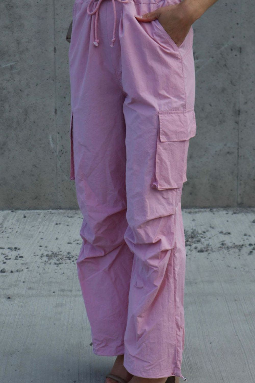 Drawstring Straight Pants with Pockets