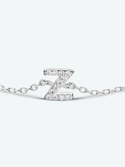 V To Z Zircon 925 Sterling Silver Bracelet