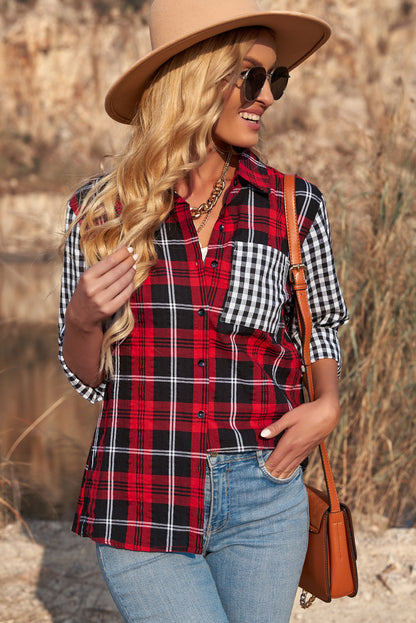 Plaid Button Up Long Sleeve Shirt