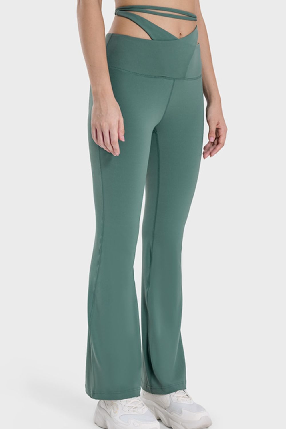 Tied Mid-Rise Waist Active Pants