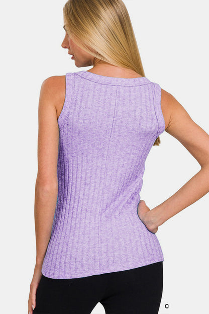 Zenana Ribbed Round Neck Tank