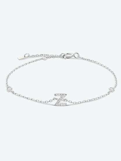 V To Z Zircon 925 Sterling Silver Bracelet